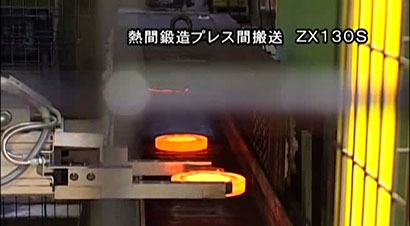 川崎机器人搬运热锻件